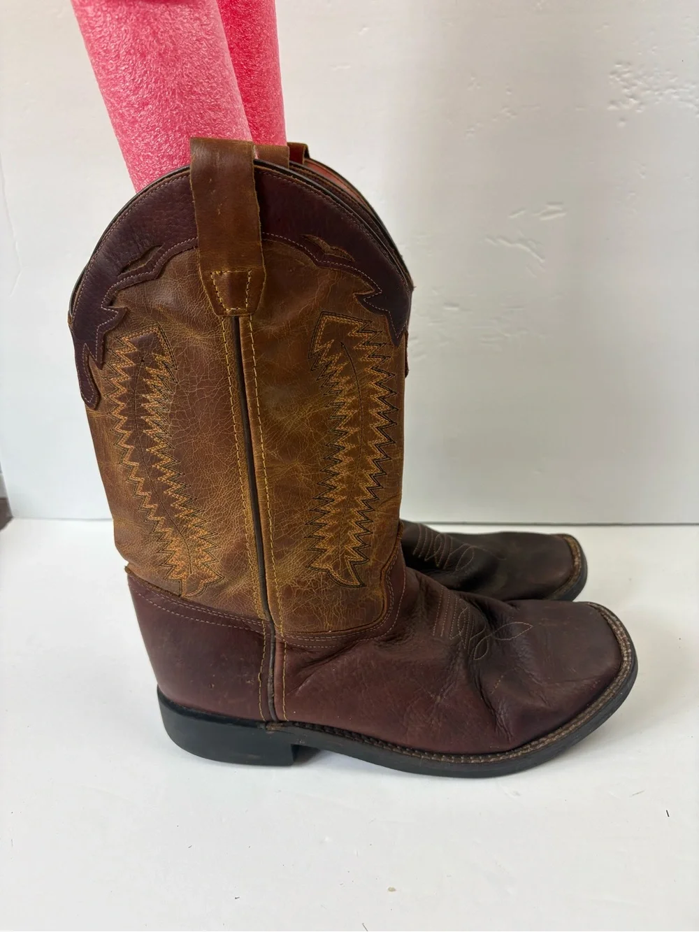 Old West Cowboy Boots Boys Size 7 Thunder Oiled BSY1871